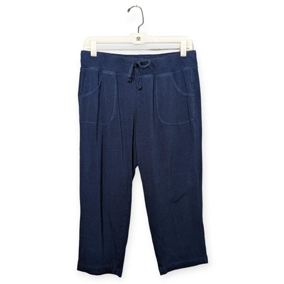 Athletic Works Navy Blue Cropped Knit Casual Pants Size Medium - Picture 1 of 11